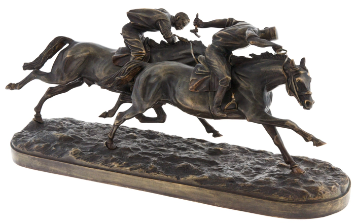 Bronze sculpture "Horse racing"