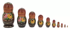 Матрешка на 10 мест "Русская деревня" 25 см