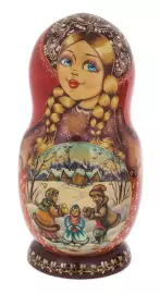 Матрешка на 10 мест "Снегурочка" 25 см