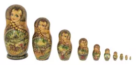 Матрешка на 10 мест "Летняя тройка" 30 см