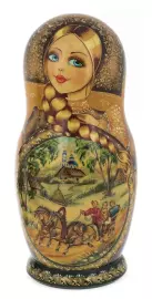 Матрешка на 10 мест "Летняя тройка" 30 см