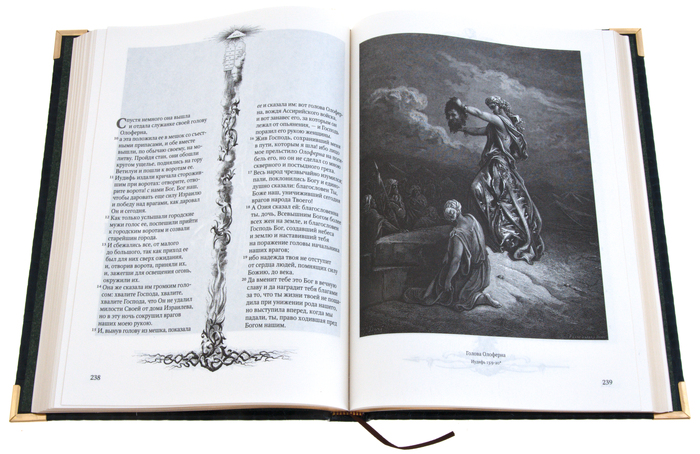 Leather-bound book "The Bible in engravings by Gustave Dore" (in a case)