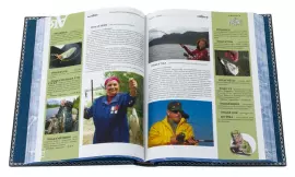 Подарочная книга в кожаном переплёте "Диалоги о рыбалке с плакеткой" в коробе