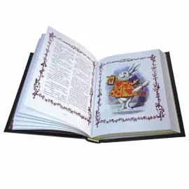 Книга в кожаном переплете "Алиса в стране чудес. Алиса в зазеркалье. Льюис Кэрролл"