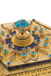 Lazurite casket with topaz, cubic zirconia and enamel, Zlatoust