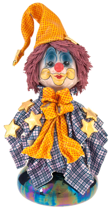 Bust sculpture "Clown in a cap with stars"