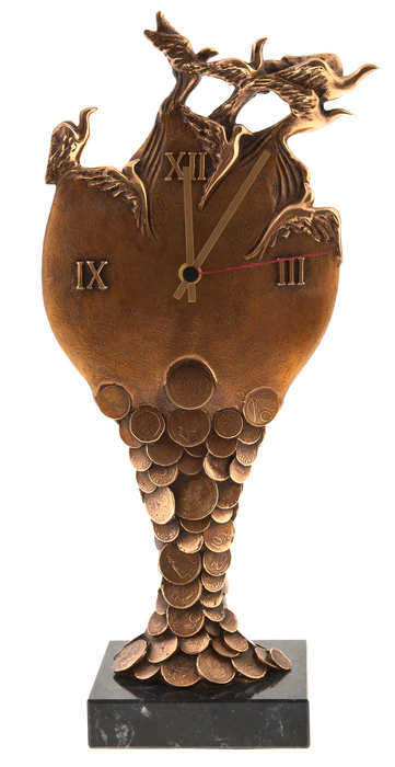 The clock "Time flies - Time is money"