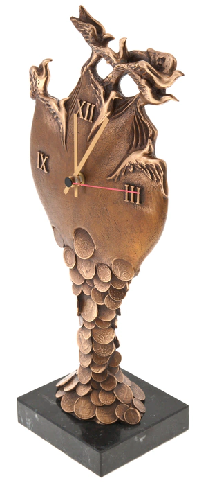 The clock "Time flies - Time is money"
