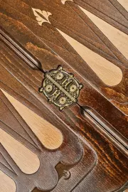 Резные нарды из бука "Герб РФ 3" с бронзой