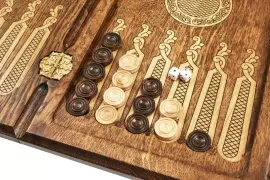 Резные нарды из бука "Герб Армении 2"