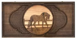 Резные нарды из бука "Лошадь 2"