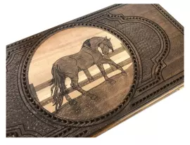 Резные нарды из бука "Лошадь 2"