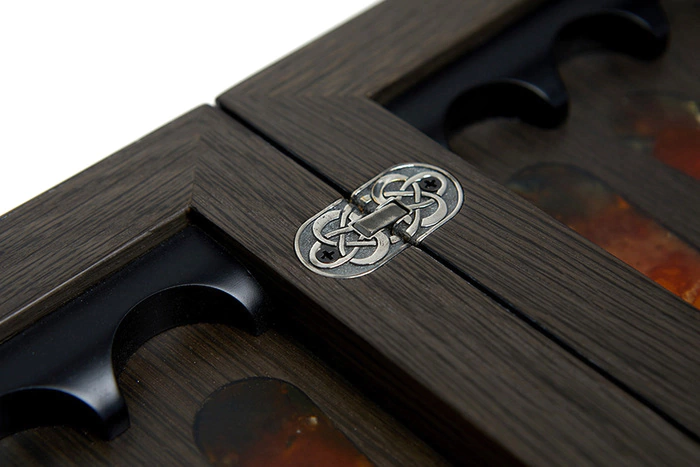 Backgammon made of amber "Coat of Arms of the Russian Federation"