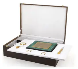 Письменный набор "Державный" малахит Письменный набор "Державный" малахит