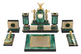 Письменный набор "Державный" малахит Письменный набор "Державный" малахит