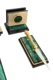 Письменный набор "Державный" малахит Письменный набор "Державный" малахит