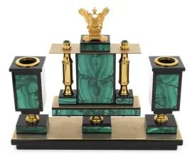 Письменный набор "Державный" малахит Письменный набор "Державный" малахит