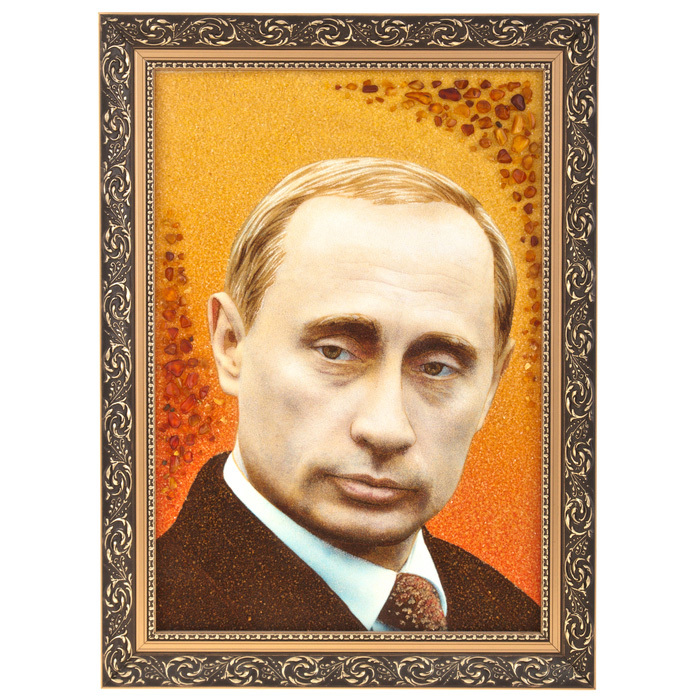 Amber painting "Portrait of Putin"