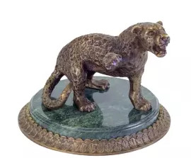 Скульптура из бронзы "Леопард" малая