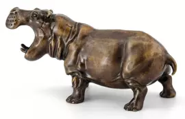 Скульптура «Бегемот» из бронзы