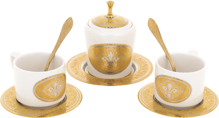 Набор для кофе "Tudor" с сахарницей, на 2 персоны, Златоуст