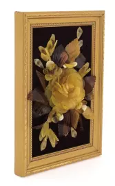 Amber panel "Rose" (18 cm, bordeaux color, "gold")