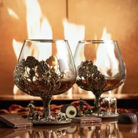 Набор бокалов для коньяка "Охота на Кабана" и "Охота на Лося"
