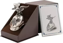 Стопка-перевертыш из серебра "Каска кирасира"