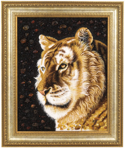Amber painting "Tiger"
