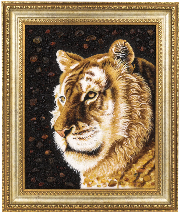 Amber painting "Tiger"