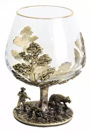 Набор бокалов для коньяка "Охота на Медведя и Уток"