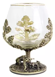 Набор бокалов для коньяка "Охота на Медведя и Уток"