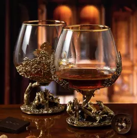 Three Bears cognac glasses set in a gift box