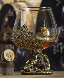 Three Bears cognac glasses set in a gift box