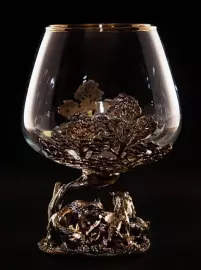 A set of glasses for cognac "Wolves" in a gift box