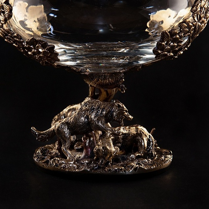 A set of glasses for cognac "Wolves" in a gift box