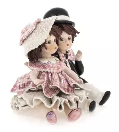 Statuette "A girl and a boy sitting"