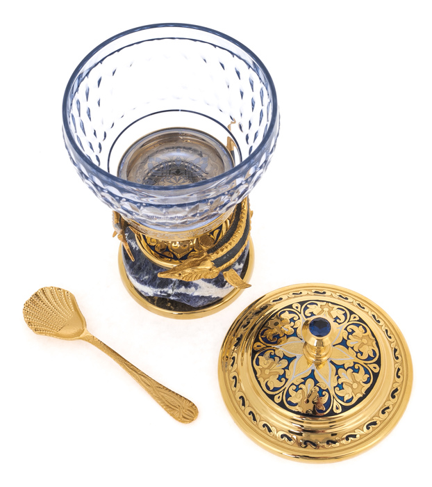 Caviar bowl "Gifts of the sea" sodalite