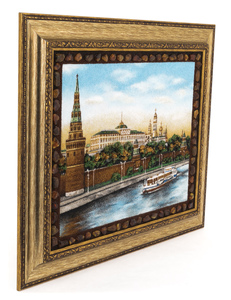 The amber painting "Moscow. Morning"