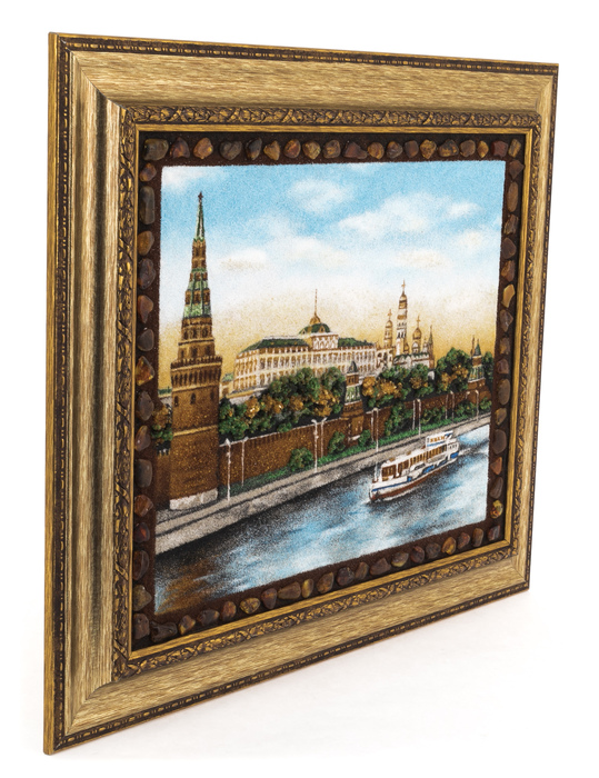 The amber painting "Moscow. Morning"