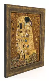 Картина из янтаря "Густав Климт. Поцелуй" средняя