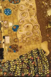 Картина из янтаря "Густав Климт. Поцелуй" средняя