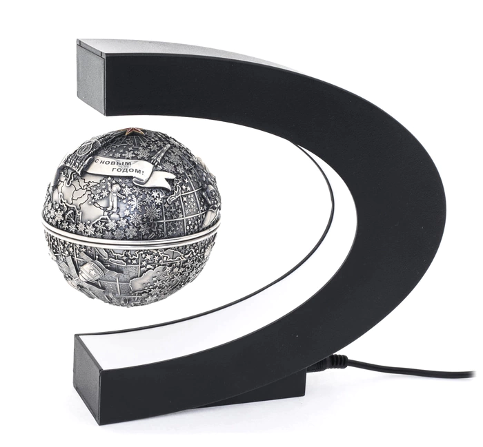 Silver Christmas tree ball "Cosmos"