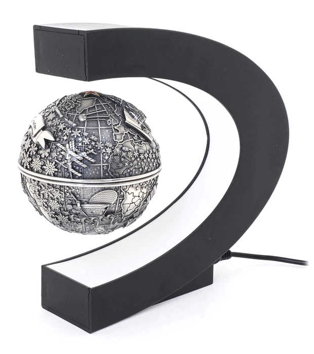 Silver Christmas tree ball "Cosmos"