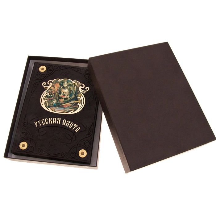 Gift book in leather cover "Russian hunting" (N. Kutepov)