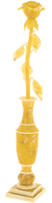 Amber souvenir "Vase with a rose"