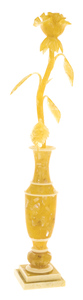 Amber souvenir "Vase with a rose"