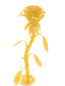 Amber souvenir "Vase with a rose"
