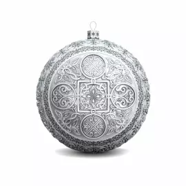 Серебряный елочный шар "Владимирская Богородица" с позолотой