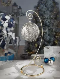 Silver Christmas tree ball "Bells"